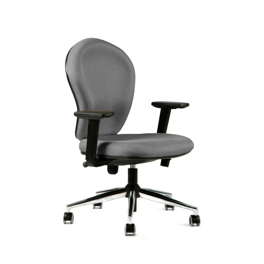 Silla ERGO Base cromada apoyabrazos fijos - Tela